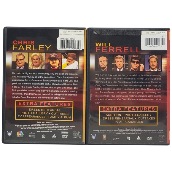 Saturday Night Live The Best of Chris Farley & Will Ferrell Comedy DVD Video Lot - Picture 4 of 4